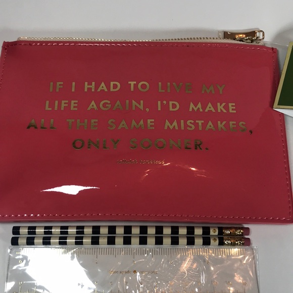NWT Kate Spade Same Mistakes Pencil Pouch complete - Picture 3 of 8